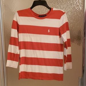 Ralph Lauren Sport Orange & White Striped Shirt